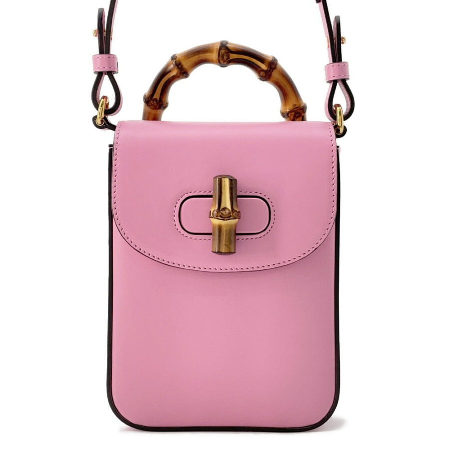 GUCCI Bamboo3WAYShoulder Bag Pink702106 Leather Bamboo | Studio Nafay