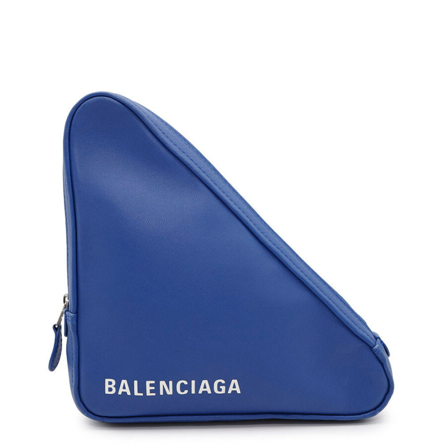 BALENCIAGA Triangle Clutch Bag Blue476976 Leather | Studio Nafay