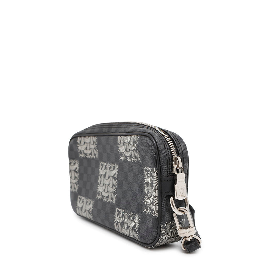 LOUIS VUITTON Pochette Volga Christopher Nemeth NoirN61228 Damier Graphite