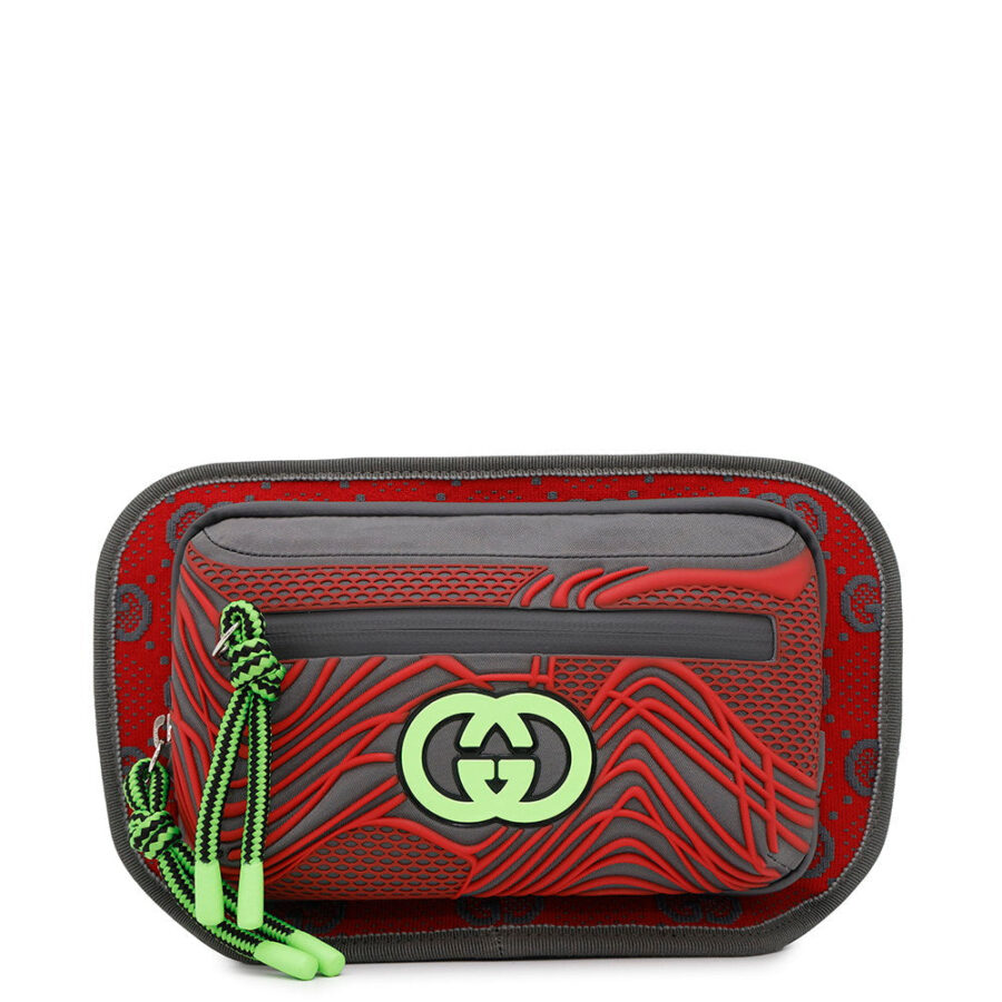 GUCCI ?GG Nylon belt bag Gray/Red/Green752102 Nylon Rubber | Studio Nafay