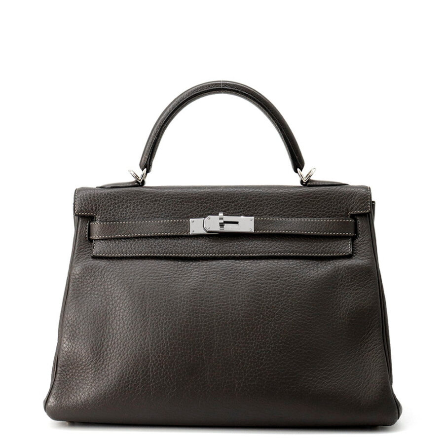 HERMES Kelly Retourne Graphite Togo Leather Size 32 | Studio Nafay