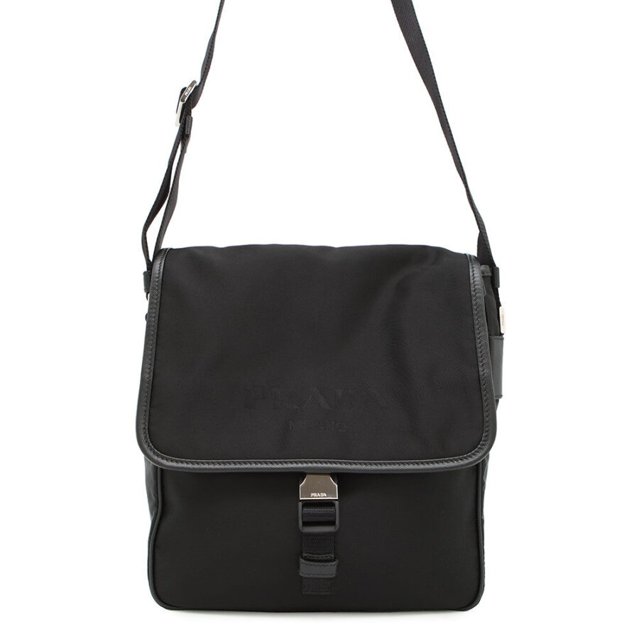 PRADA logo messenger bag Black2VD700 Nylon | Studio Nafay