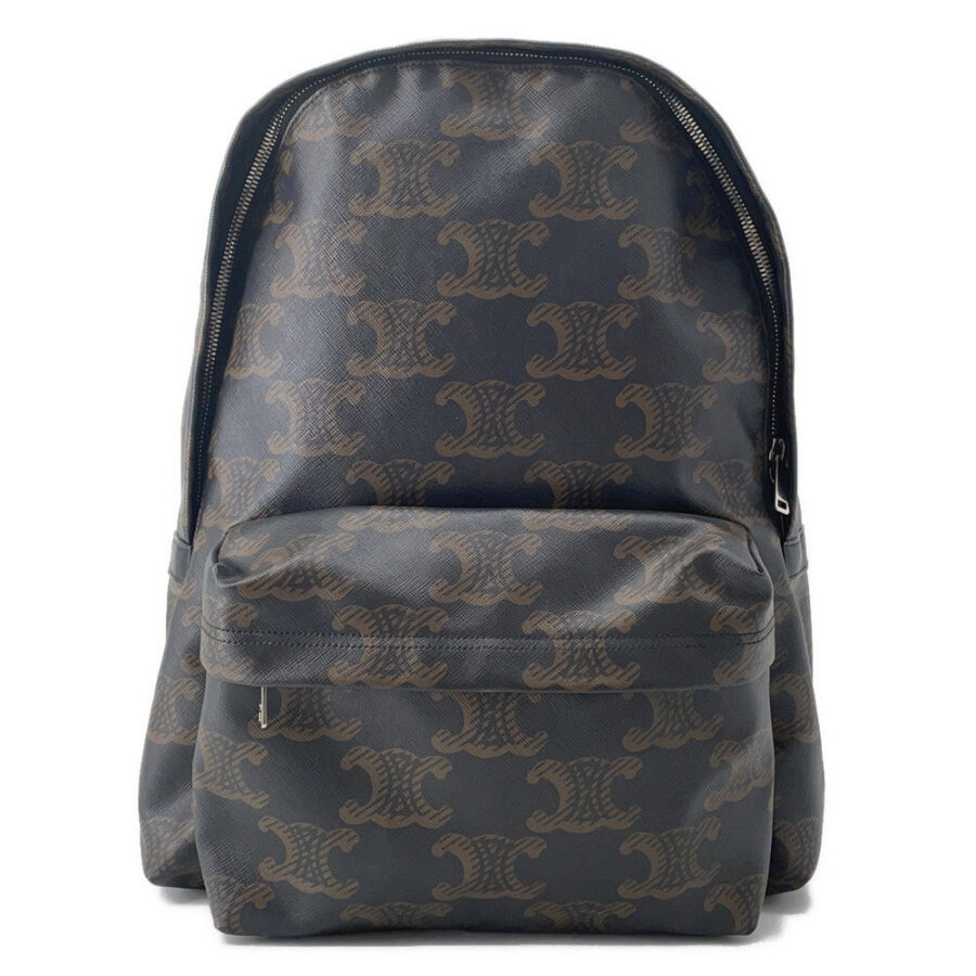 CELINE Triomphe Backpack Black/Brown188382 PVC Leather | Studio Nafay