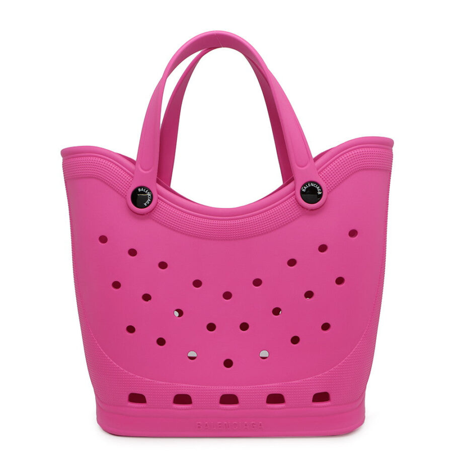 BALENCIAGA Crocs Bag Pink702266 Rubber Size Large | Studio Nafay