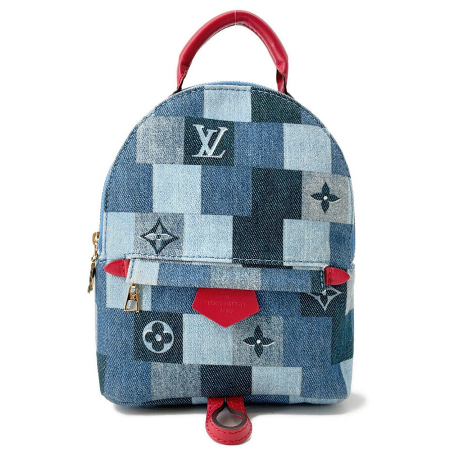 LOUIS VUITTON Palm Springs Backpack Blue/RedM45043 Monogram Denim Size MINI | Studio Nafay