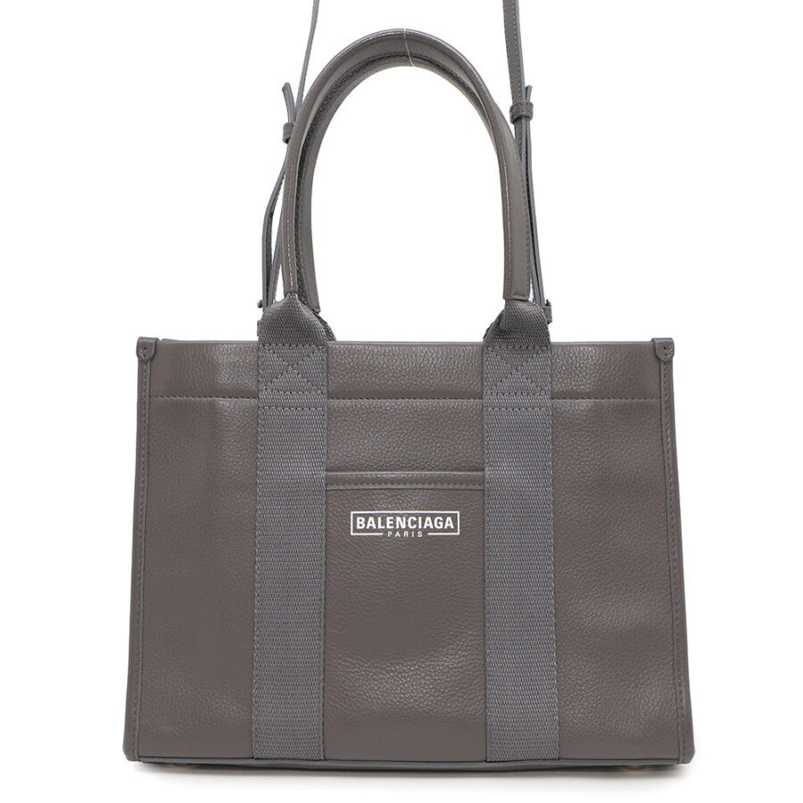 BALENCIAGA Hardware 2way Tote Gray671402 Leather Size Small | Studio Nafay