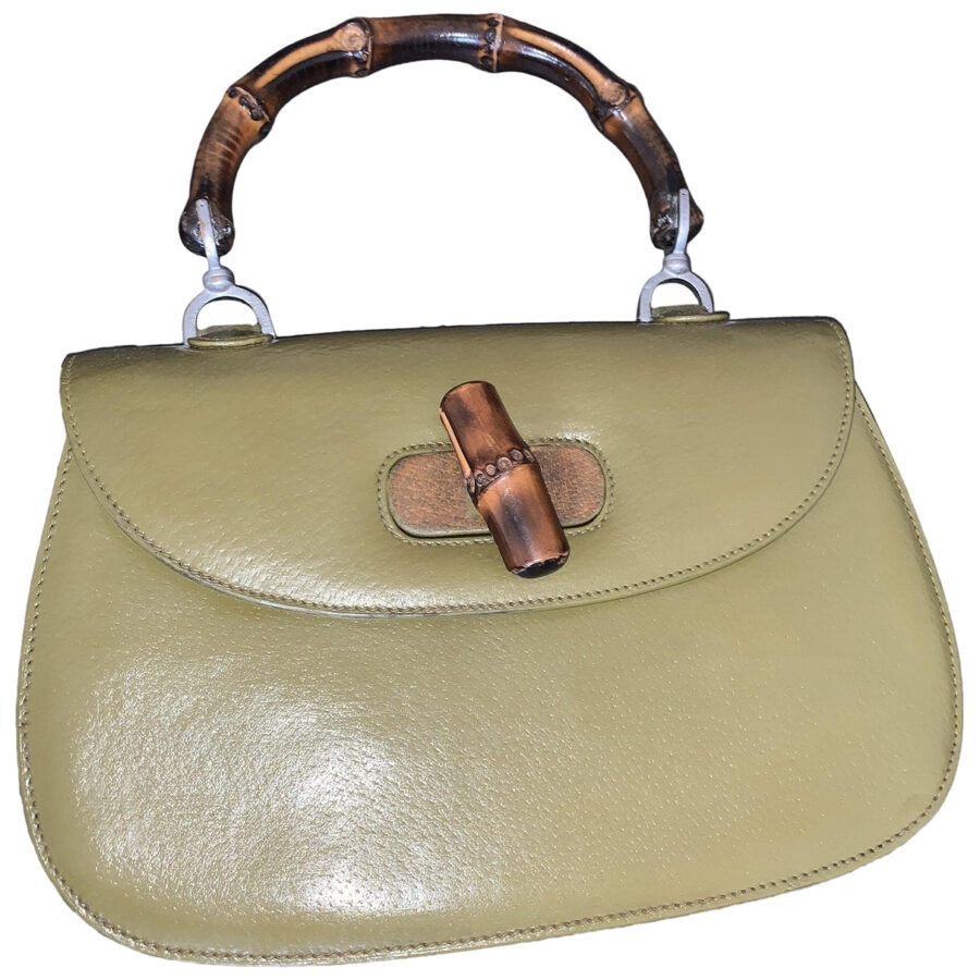 Gucci bamboo khaki leather handbag | Studio Nafay