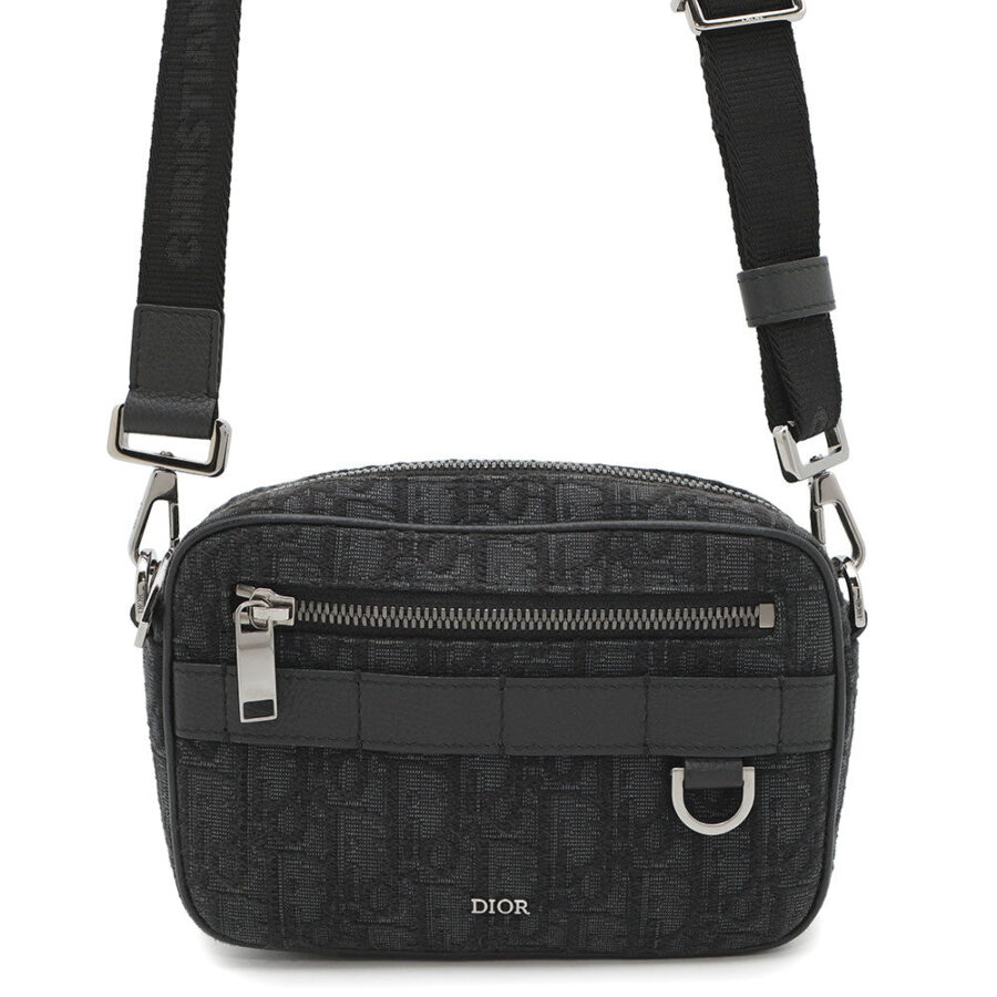 Dior Oblique Safari Shoulder Bag Black2ESWS011YKY Jacquard Leather Size Mini | Studio Nafay