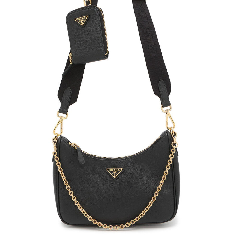 PRADA Saffiano Leather Re-Edition Black1BH204 Leather | Studio Nafay