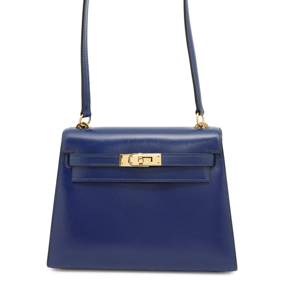 HERMES Mini Kelly Blue Saphir Box Calf Leather | Studio Nafay