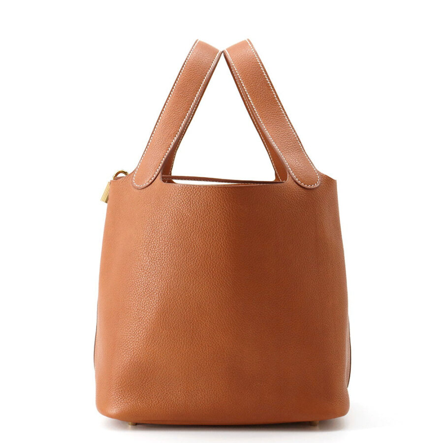 HERMES Picotin Lock Fauve Barenia Leather Fauve Size MM | Studio Nafay