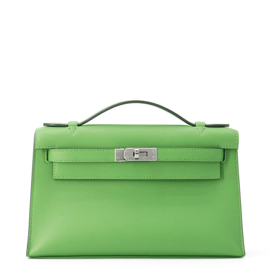HERMES PochetteKelly Vert Yucca Swift Leather | Studio Nafay