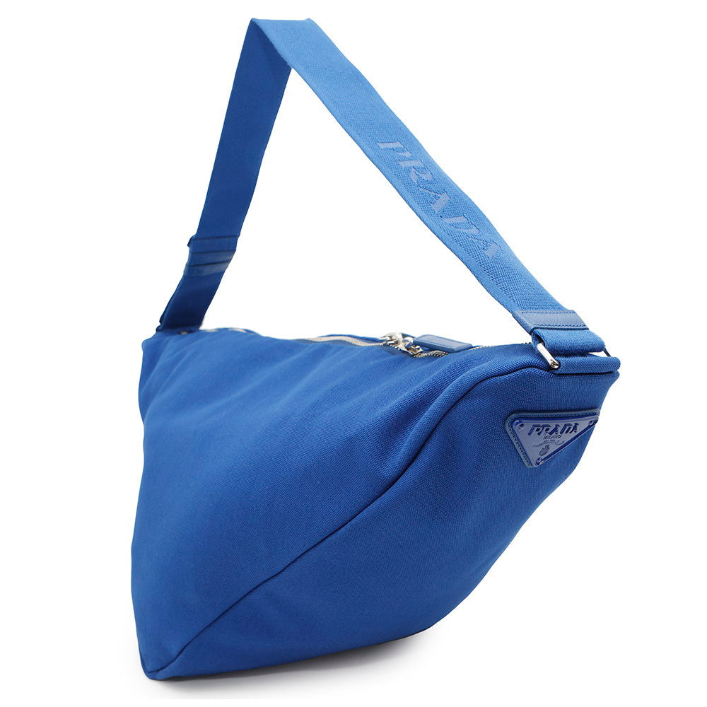 PRADA Triangle Messenger Bag Blue2VY007 Canvas