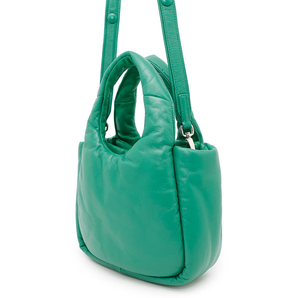 PRADA Logo 2-Way Mini Handbag Green1BA359 Soft Nappa Leather