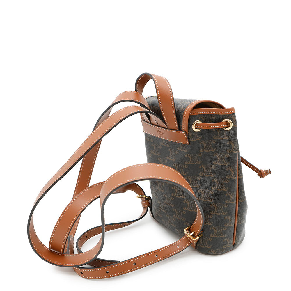 CELINE Triomphe Falco Mini Backpack Tan197662 PVC Calf Leather