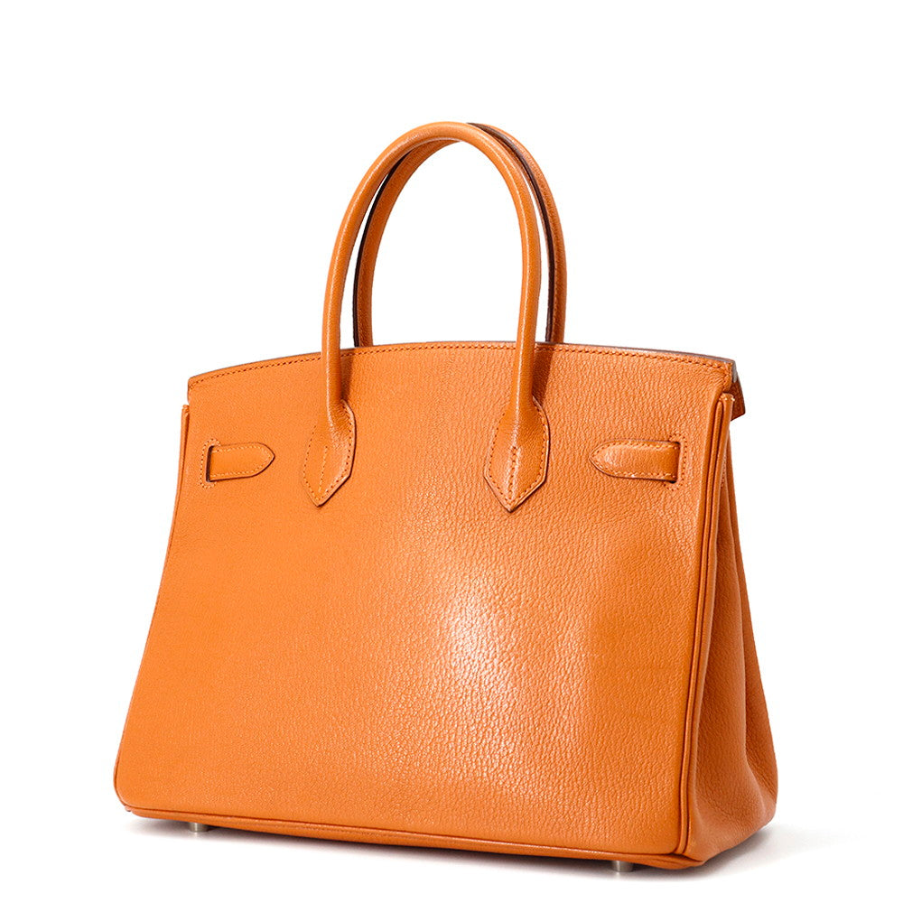 HERMES Birkin Orange Chevre Myzore Goatskin Size 30