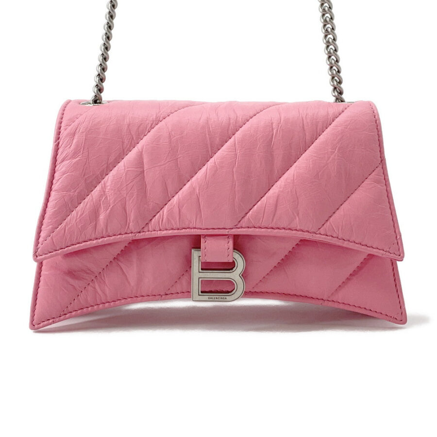 BALENCIAGA Crush 2WAY Shoulder Bag Pink736016 Leather Size XS | Studio Nafay