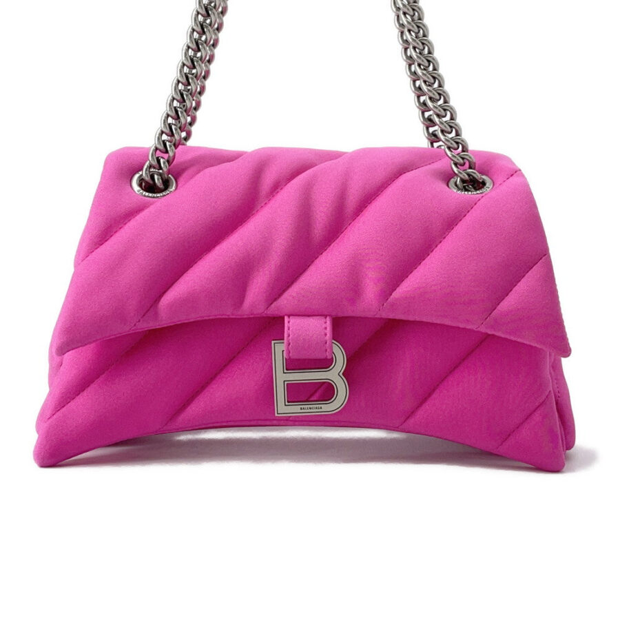 BALENCIAGA Crush 2way Quilted Bag Pink782088 Nylon Size S | Studio Nafay