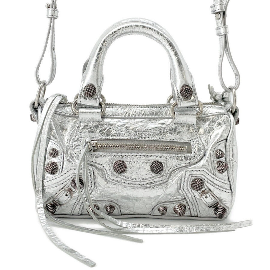 BALENCIAGA Le Cagoule 2-way Shoulder Bag Silver792599 Leather Size Nano | Studio Nafay