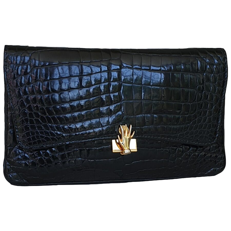 Gucci black crocodile clutch bag | Studio Nafay