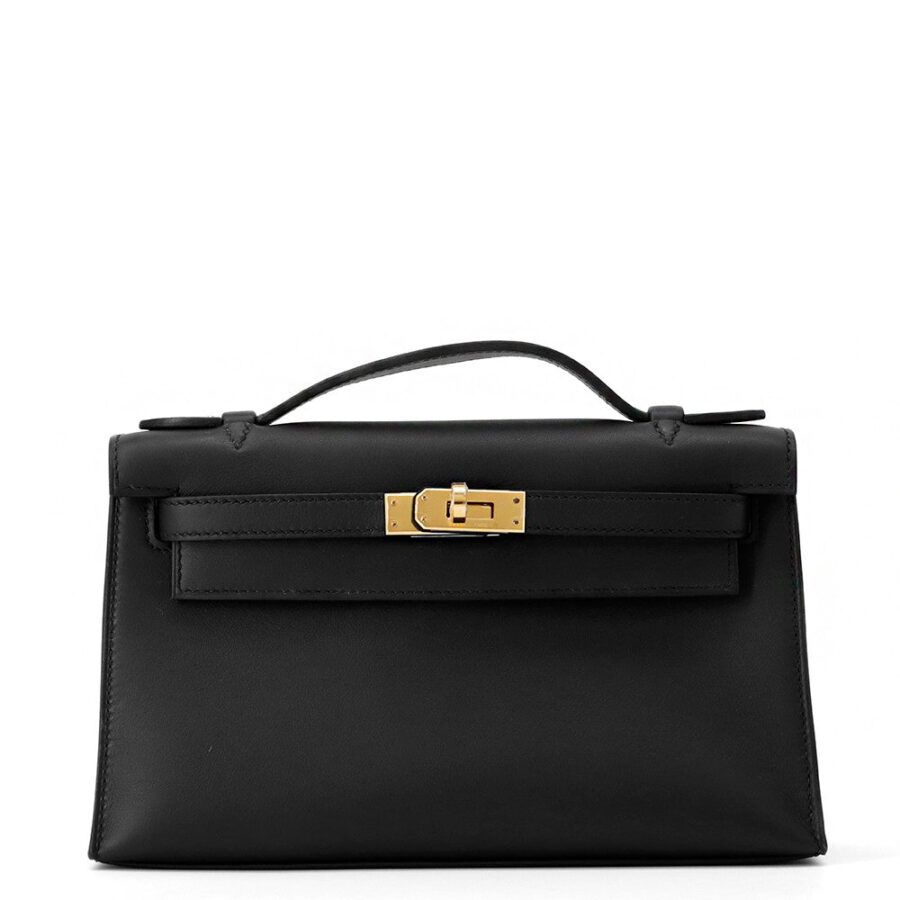 HERMES PochetteKelly Black Swift Leather | Studio Nafay