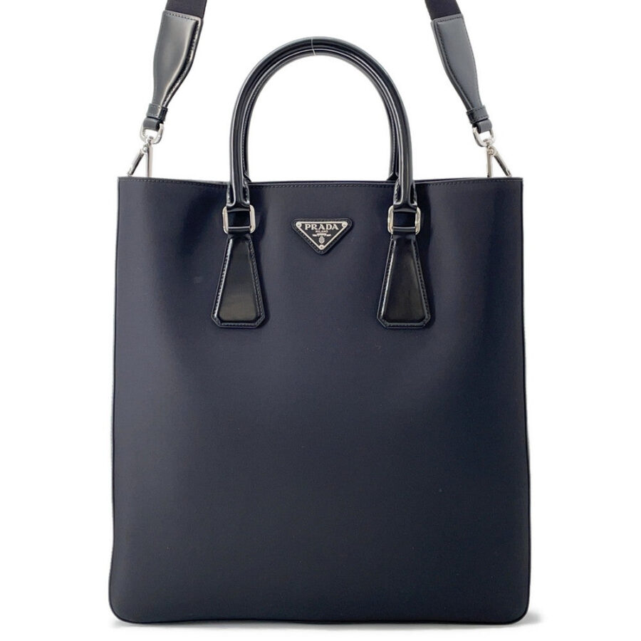 PRADA Tote Bag 2WAY Black2VG115 Nylon Brushed Leather | Studio Nafay