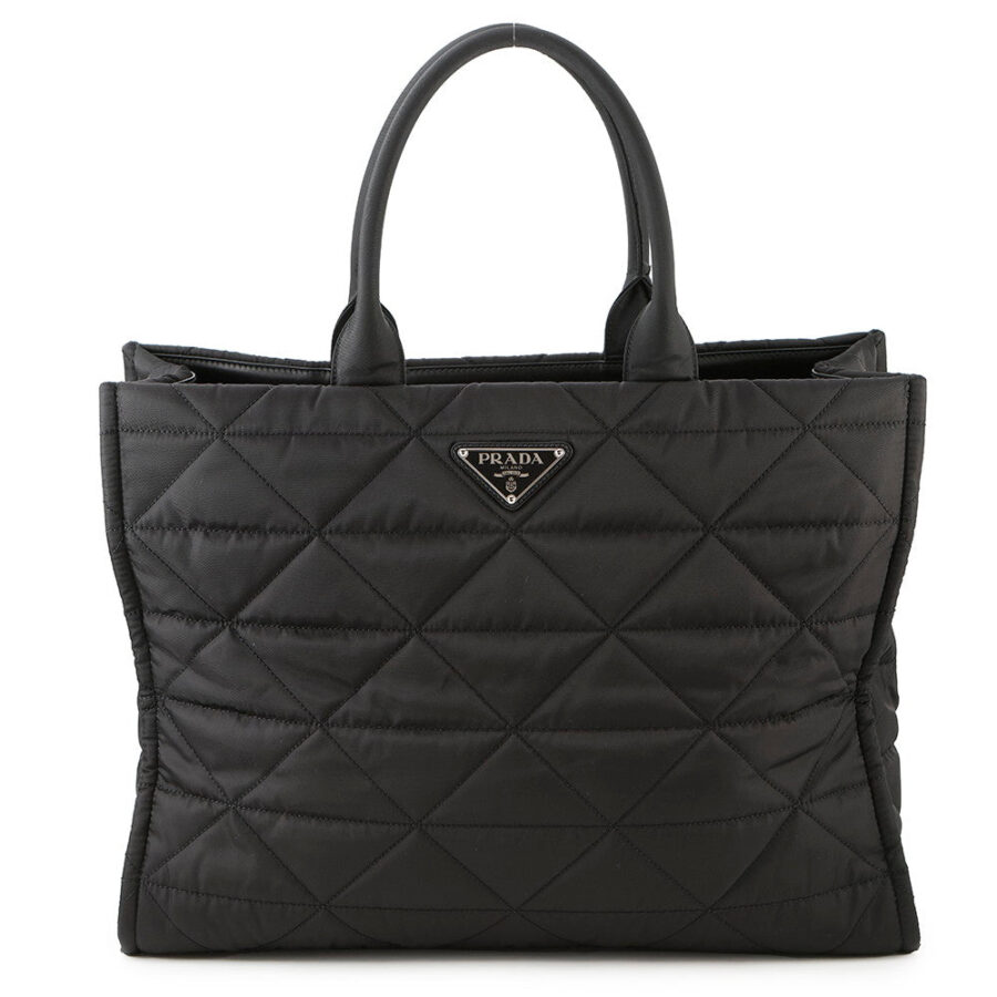 PRADA Re-Nylon Topstitch Tote Bag Black2VG096 Nylon | Studio Nafay