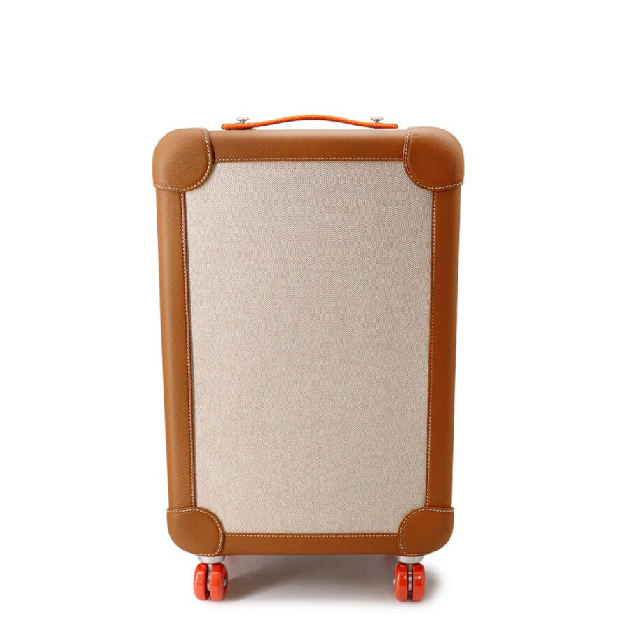HERMES RMS Rolling Mobility Suitcase Gold Toile H Taurillon Clemence | Studio Nafay