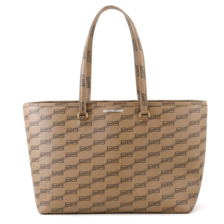 BALENCIAGA BBMonogram Signature Shopper Bag Brown702698 PVC | Studio Nafay