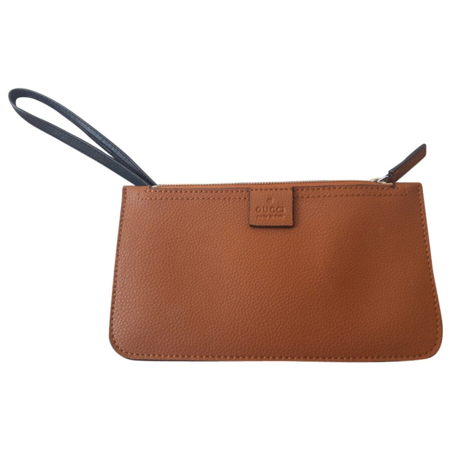Gucci camel leather clutch bag | Studio Nafay