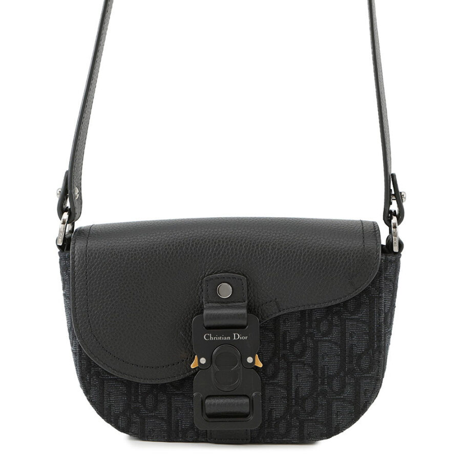 Dior Oblique Saddle Shoulder Black2ADCA435YKS Canvas Calf Leather Size Mini | Studio Nafay