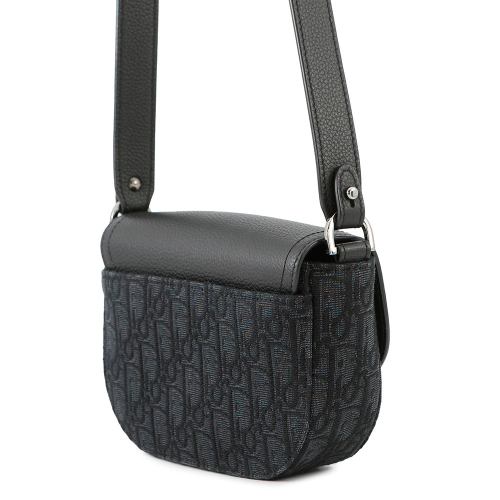 Dior Oblique Saddle Shoulder Black2ADCA435YKS Canvas Calf Leather Size Mini