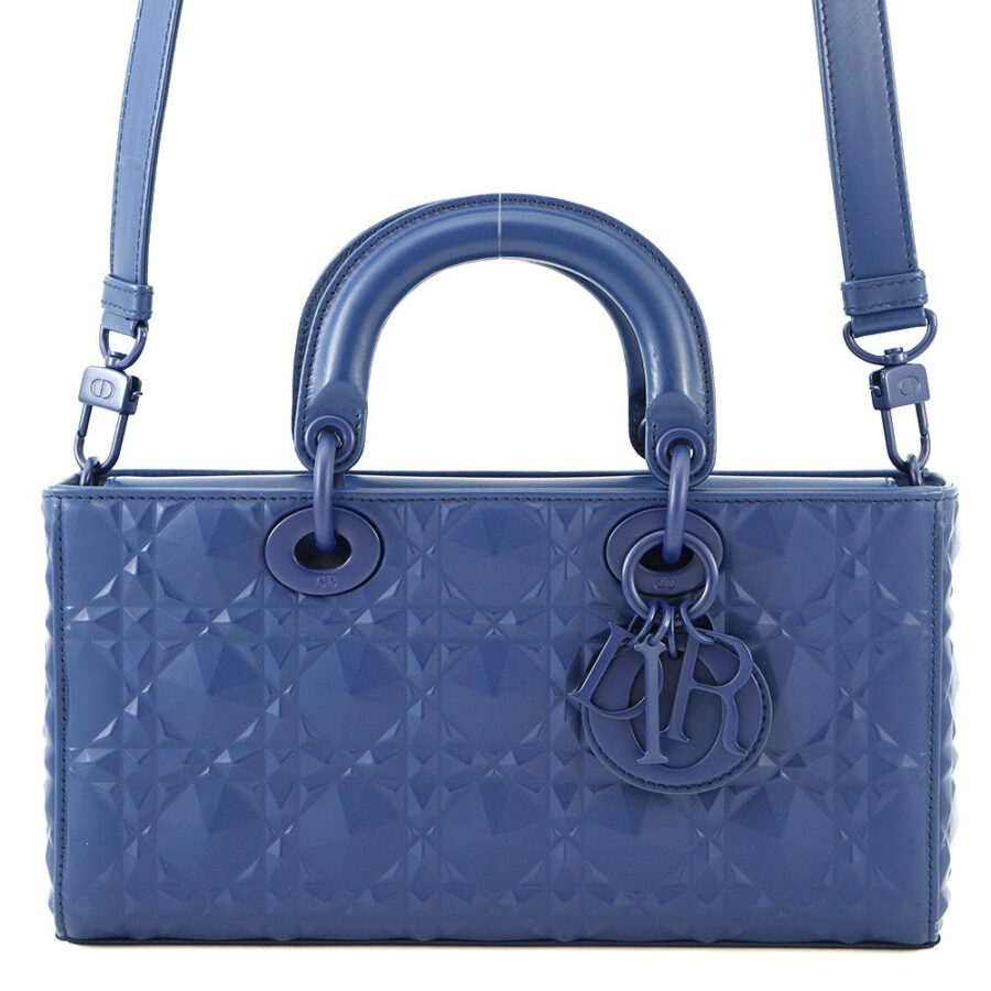 Dior Lady D Joy Cannage 2-Way Bag NavyM0540INEA Leather Size Medium | Studio Nafay
