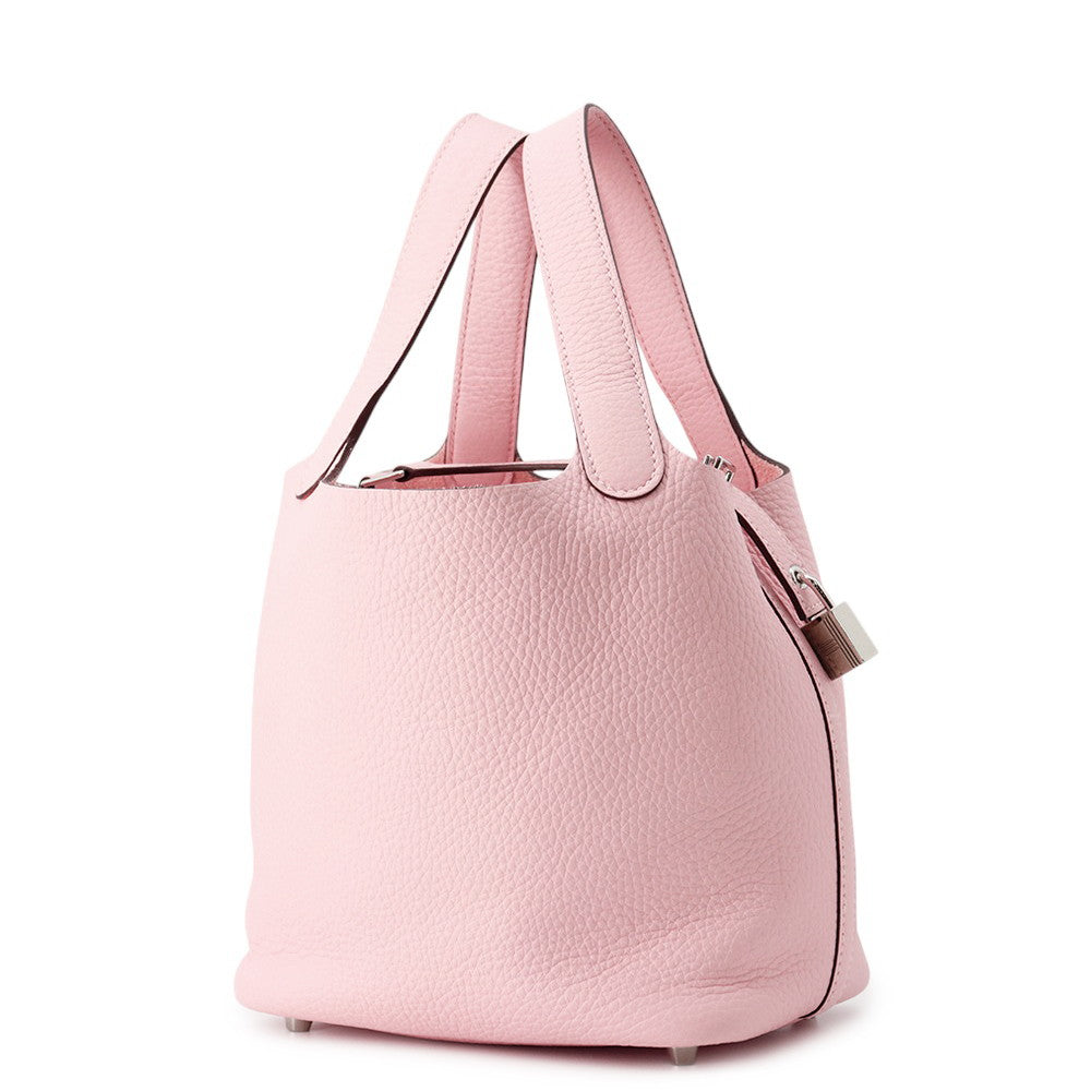 HERMES Picotin Lock Rose Sakura Taurillon Clemence Size PM