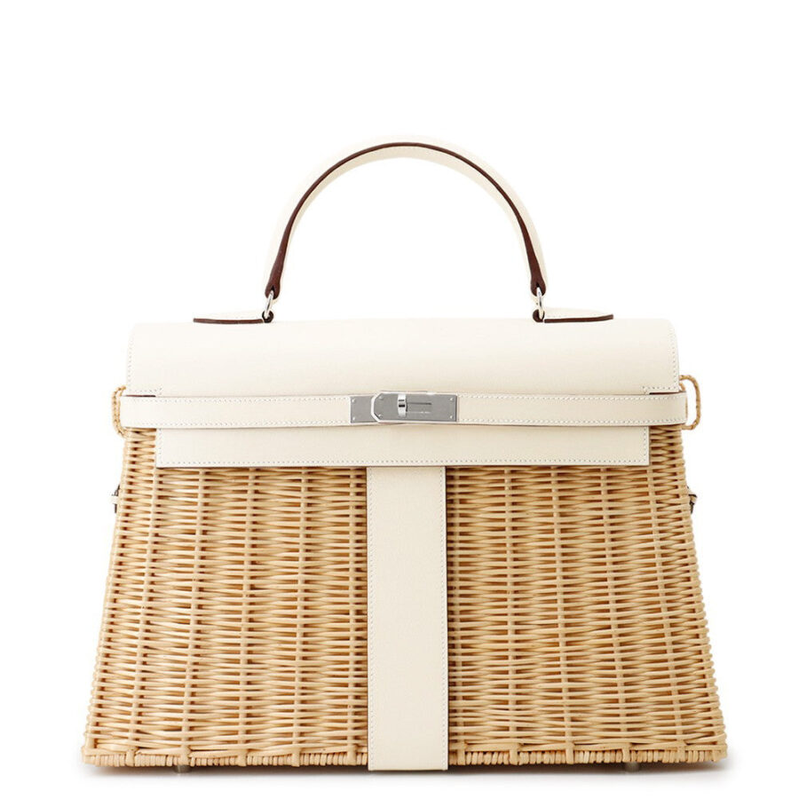 HERMES Kelly Picnic Nata/Natural Swift Leather Willow Size 35 | Studio Nafay