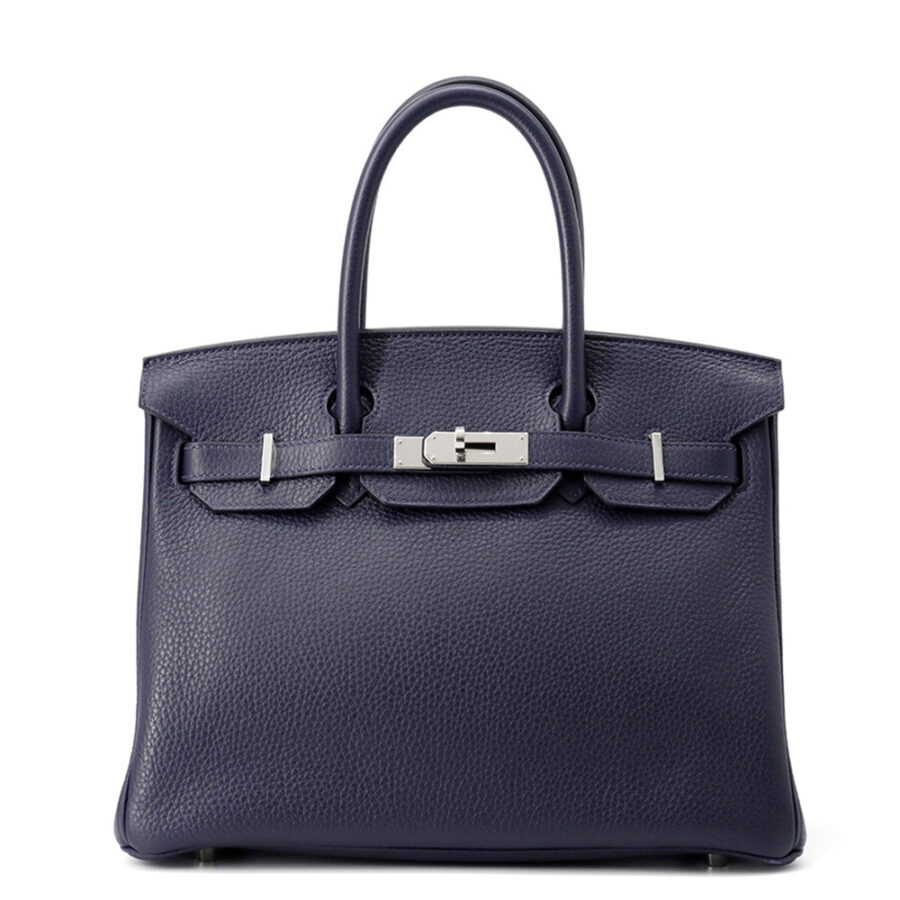 HERMES Birkin Verso Blue Nuit/Rose PurpleH073613 Taurillon Clemence Size 30 | Studio Nafay