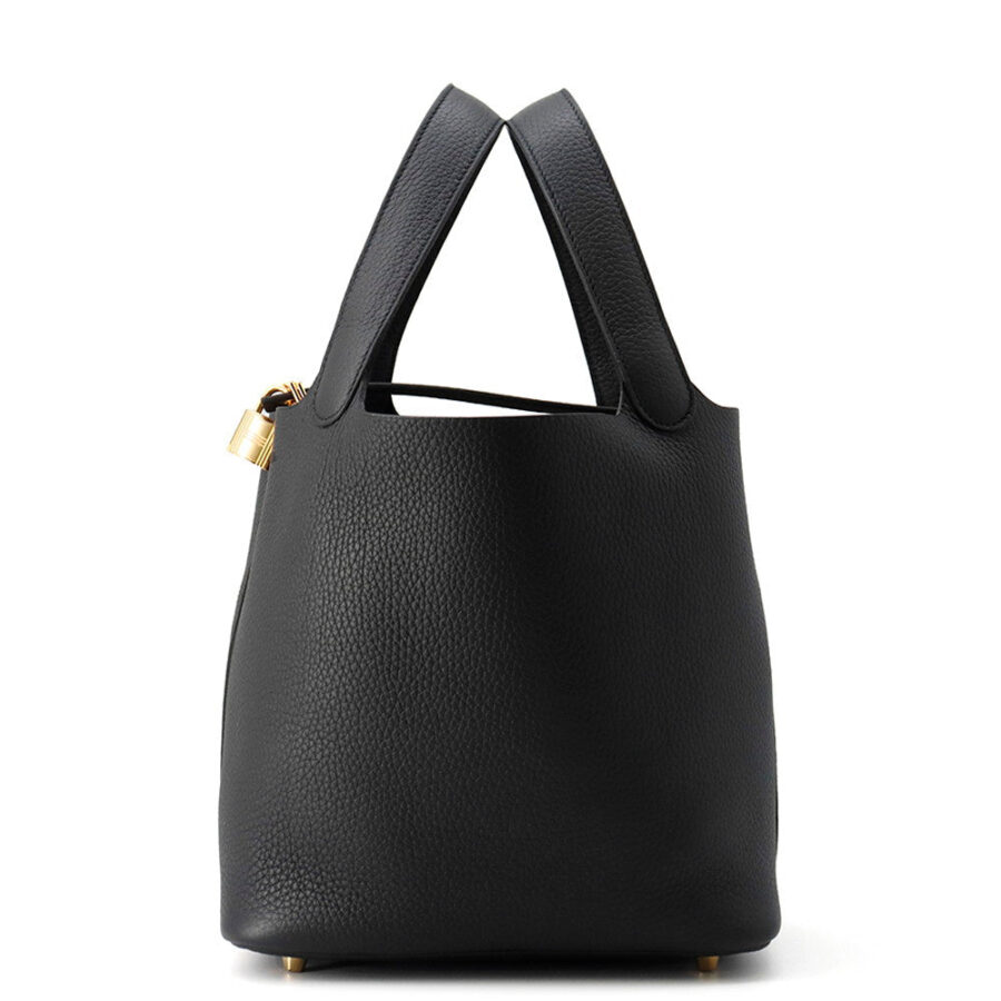 HERMES Picotin Lock Black Taurillon Clemence Size MM | Studio Nafay