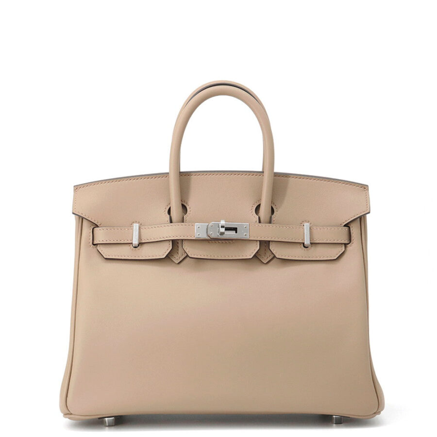 HERMES Birkin Beige Marfa/Gris Pale Swift Leather Size 25 | Studio Nafay