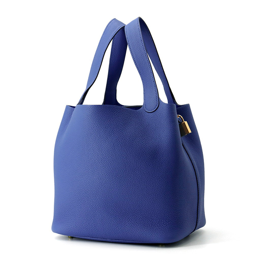 HERMES Picotin Lock Blue royal Taurillon Maurice Size MM