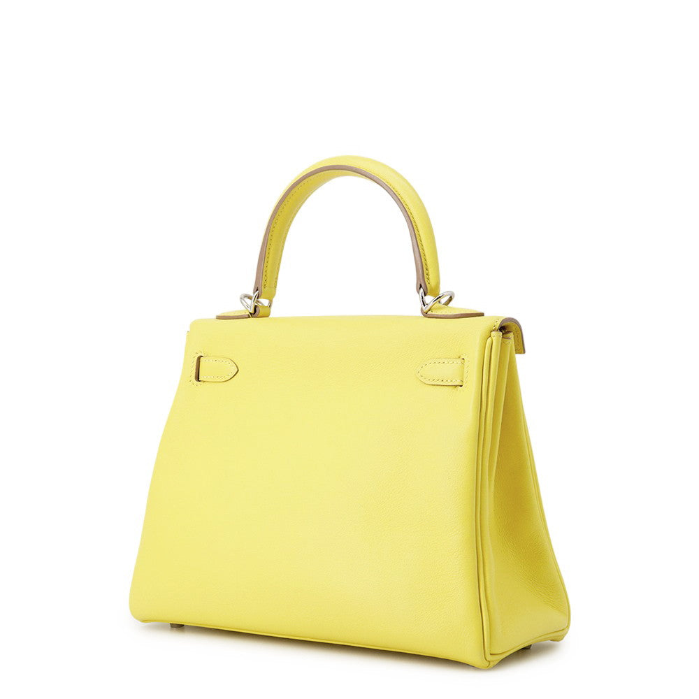 HERMES Kelly Retourne Lime Swift Leather Size 25