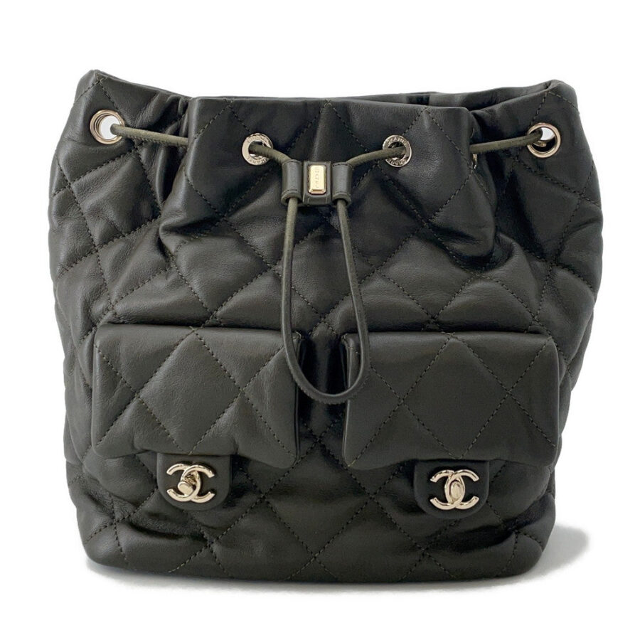 CHANEL Matelasse Backpack KhakiAS4342 Lambskin | Studio Nafay