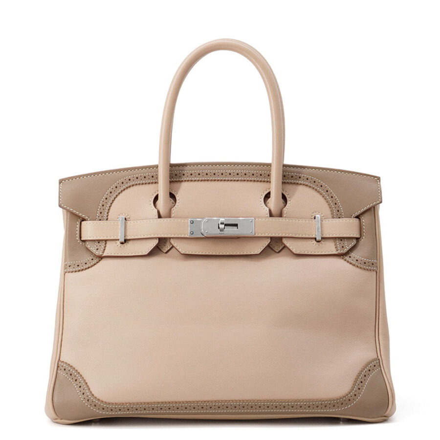 HERMES Birkin Ghillies Argile/Etoupe Swift Leather Size 30 | Studio Nafay