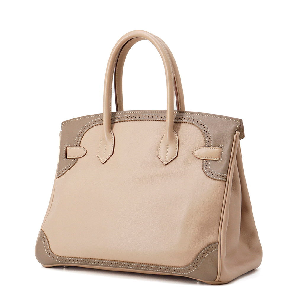 HERMES Birkin Ghillies Argile/Etoupe Swift Leather Size 30