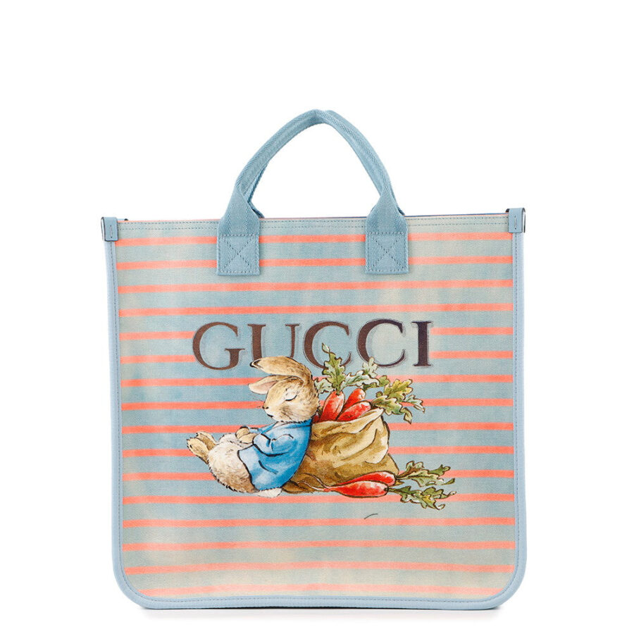 GUCCI Children's Tote Bag Peter Rabbit Blue/Multicolor605831 Canvas Nylon | Studio Nafay