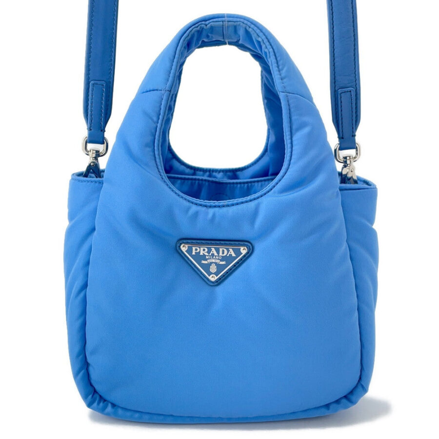 PRADA Padded Re-nylon 2-way Handbag Light Blue1BA359 Nylon | Studio Nafay