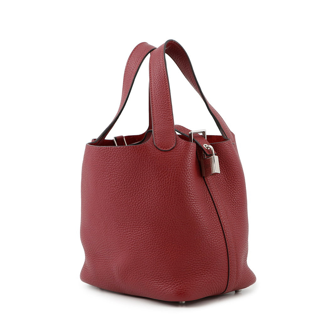 HERMES Picotin Lock Rouge Grenat Taurillon Clemence Size PM