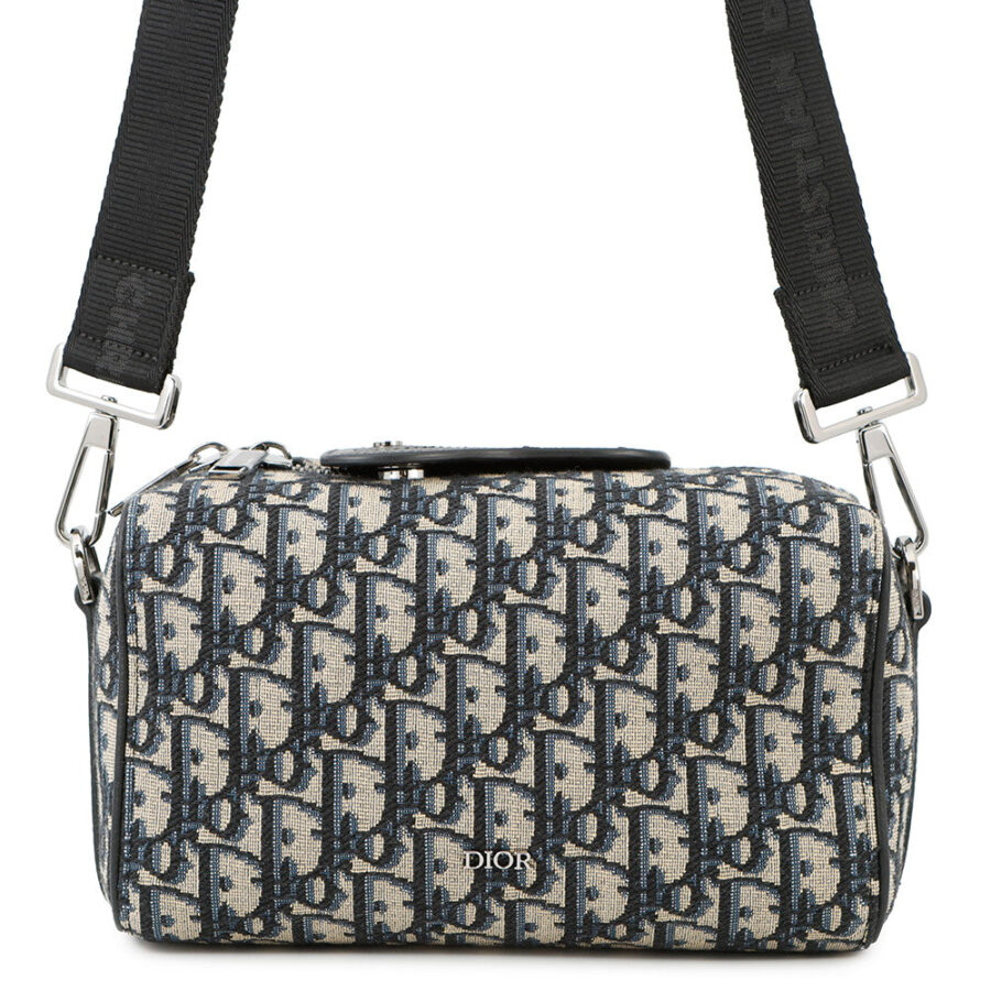 Dior Rango Oblique Shoulder Bag Navy/Beige1ADPO249YKY Canvas Leather Size 22 | Studio Nafay