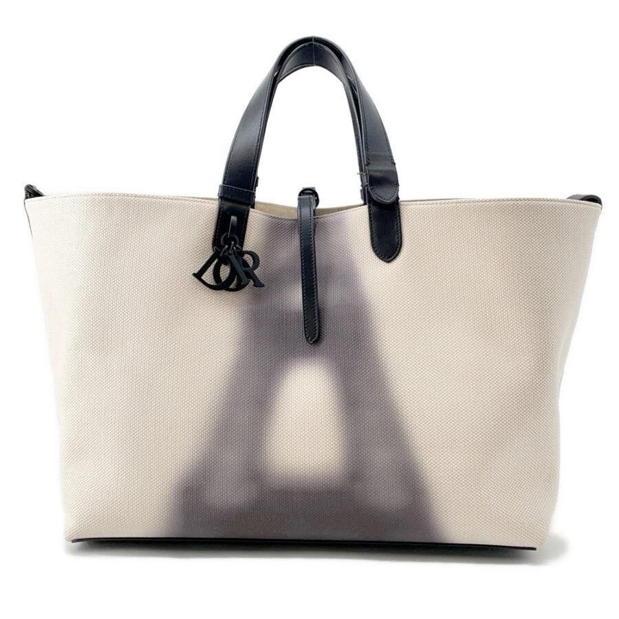 Dior To Jules Eiffel Tower Tote Bag Ivory/BlackM2820SZBF_M941 Canvas Leather Size Large | Studio Nafay