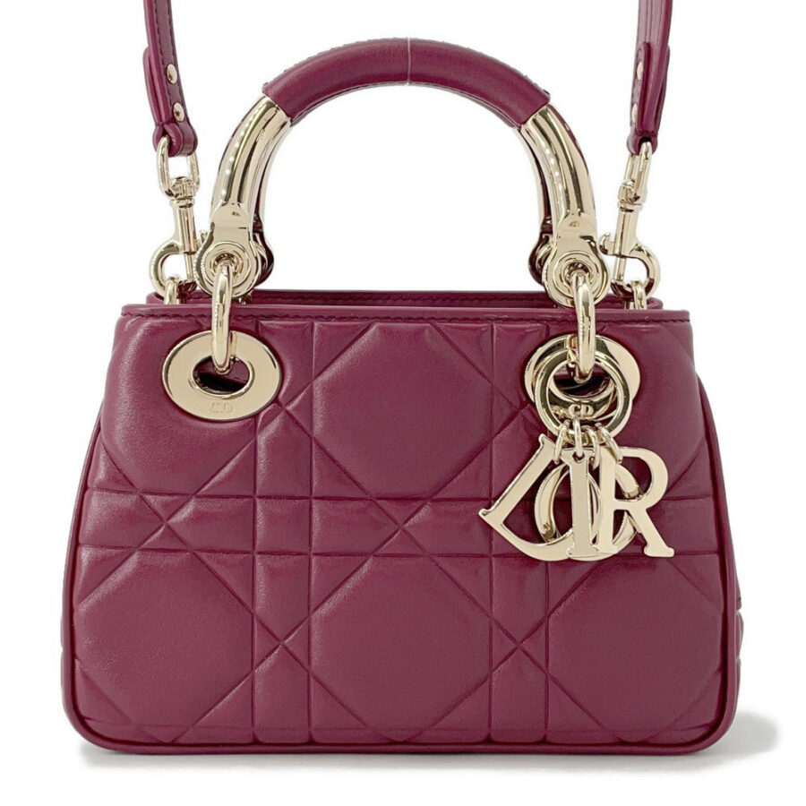 Dior Lady's 95.22 2WAY Handbag Bordeaux Leather Size Mini | Studio Nafay