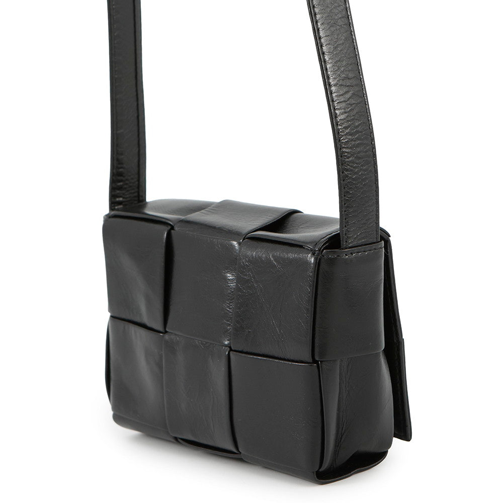 Bottega Veneta Candy Cassette Mini Shoulder Bag Black667048 Leather